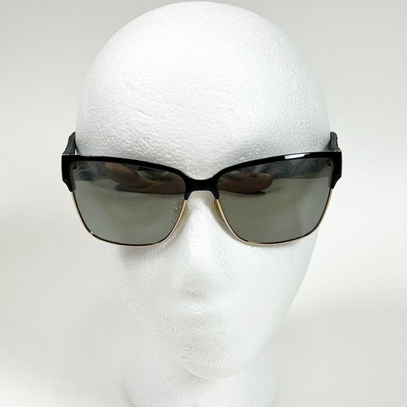 GUCCI 4263 GG4263S Square Black Gold Textile Mirrored Sunglasses Women 60-14-140 - Picture 1 of 16